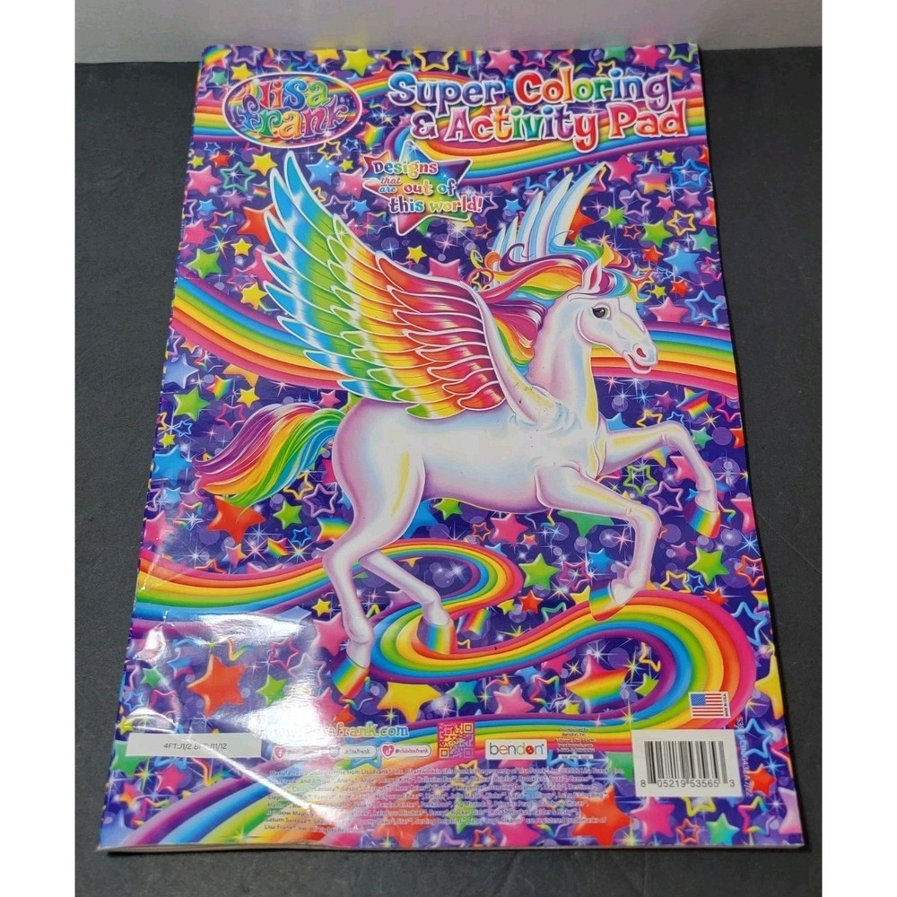 Lisa Frank Large Unicorn Super Coloring & Activity Pad Book 16" x 11" New